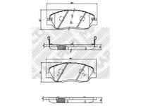 Set placute frana,frana disc HYUNDAI SANTA F I (SM), HYUNDAI SANTA F II (CM), KIA SORENTO II (XM) - MAPCO 6892