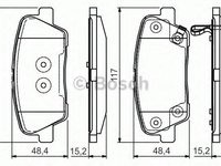 Set placute frana,frana disc HYUNDAI SANTA F II (CM), KIA SORENTO II (XM), HYUNDAI GENESIS cupe - BOSCH 0 986 495 165