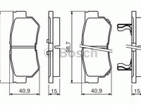 Set placute frana,frana disc HYUNDAI SONATA V (NF) (2005 - 2010) BOSCH 0 986 494 417