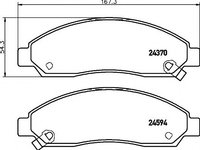 Set placute frana,frana disc ISUZU D-MAX platou / sasiu (8DH) (2007 - 2016) HELLA PAGID 8DB 355 013-291 piesa NOUA