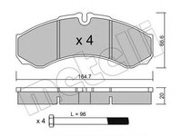 Set placute frana,frana disc IVECO DAILY III bus (1999 - 2006) METELLI 22-0212-0 piesa NOUA