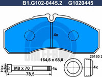 Set placute frana,frana disc IVECO DAILY III caroserie inchisa/combi (1997 - 2007) GALFER B1.G102-0445.2 piesa NOUA