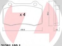 Set placute frana,frana disc JAGUAR XK 8 cupe (QEV), JAGUAR XK 8 Convertible (QDV), FORD FOCUS (DAW, DBW) - ZIMMERMANN 21381.150.1