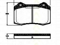 Set placute frana,frana disc JAGUAR XK 8 Convertible (QDV), JAGUAR S-TYPE limuzina (CCX), JAGUAR Vanden Plas (NAW, NBW) - TRISCAN 8110 10555