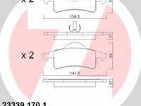 Set placute frana,frana disc JEEP WAGONEER (XJ), JEEP GRAND CHEROKEE Mk II (WJ, WG) - ZIMMERMANN 23339.170.1