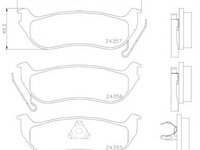 Set placute frana,frana disc JEEP WRANGLER II (TJ) (1996 - 2008) BREMBO P 37 009 piesa NOUA