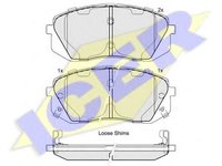 Set placute frana,frana disc KIA SPORTAGE (JE_, KM_), KIA RONDO III (UN), KIA SPORTAGE (SL) - ICER 181826