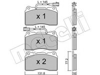 Set placute frana,frana disc LANCIA DELTA III (844) (2008 - 2014) METELLI 22-0288-0 piesa NOUA