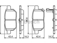 Set placute frana,frana disc LEXUS CT (ZWA1) (2010 - 2016) BOSCH 0 986 494 255 piesa NOUA