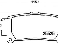 Set placute frana,frana disc LEXUS GS (GRL1_, GWL1_), LEXUS IS III (GSE3_, AVE3_), LEXUS RC (GSC1_, USC1_) - HELLA PAGID 8DB 355 020-001