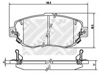 Set placute frana,frana disc LEXUS GS limuzina (JZS147), LEXUS IS I limuzina (JCE1_, GXE1_), LEXUS GS limuzina (UZS161, JZS160) - MAPCO 6872