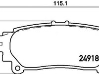 Set placute frana,frana disc LEXUS RX (GYL1_, GGL15, AGL10), TOYOTA SIENNA (ASL3_, GSL3_) - HELLA PAGID 8DB 355 015-371