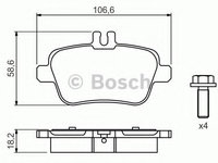 Set placute frana,frana disc MERCEDES A-CLASS (W176) (2012 - 2016) BOSCH 0 986 494 664 piesa NOUA