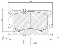 Set placute frana,frana disc MERCEDES-BENZ G-CLASS (W460), MERCEDES-BENZ G-CLASS (W463), MERCEDES-BENZ T1 bus (601) - MAPCO 6828