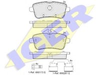 Set placute frana,frana disc MERCEDES-BENZ SLK (R172), MERCEDES-BENZ M-CLASS (W166), MERCEDES-BENZ A-CLASS (W176) - ICER 182072-066