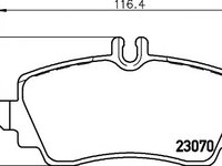 Set placute frana,frana disc MERCEDES-BENZ VANEO (414) - HELLA PAGID 8DB 355 018-881