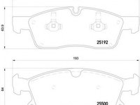 Set placute frana,frana disc MERCEDES GL-CLASS (X166) (2012 - 2016) BREMBO P 50 109 piesa NOUA