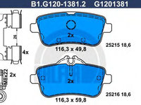 Set placute frana,frana disc MERCEDES GL-CLASS (X166) (2012 - 2016) GALFER B1.G120-1381.2 piesa NOUA