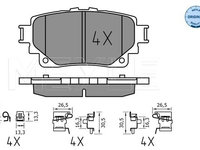 Set placute frana,frana disc MEYLE 025 205 8215