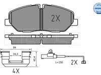 Set placute frana,frana disc MEYLE 025 224 2020/PD