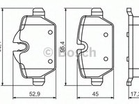 Set placute frana,frana disc MINI MINI PACEMAN (R61) (2012 - 2016) BOSCH 0 986 494 461 piesa NOUA