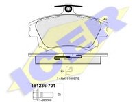 Set placute frana,frana disc MITSUBISHI CARISMA (DA_), VOLVO S40 I limuzina (VS), VOLVO V40 combi (VW) - ICER 181236-701