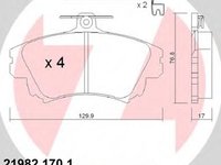 Set placute frana,frana disc MITSUBISHI CARISMA (DA_), VOLVO S40 I limuzina (VS), VOLVO V40 combi (VW) - ZIMMERMANN 21982.170.1