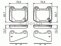 Set placute frana,frana disc MITSUBISHI LANCER Mk VI (CJ-CP_), SUBARU IMPREZA limuzina (GD, GG), NISSAN FAIRLADY Z (Z33) - BOSCH 0 986 494 229