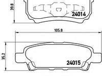 Set placute frana,frana disc MITSUBISHI LANCER Kombi (CS_W) (2003 - 2008) BREMBO P 54 034