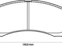 Set placute frana,frana disc MITSUBISHI LIBERO V (CB/D_A), MITSUBISHI SIGMA (F2_A, F1_A), MITSUBISHI SHOGUN II (V3_W, V2_W, V4_W) - JURID 572370J