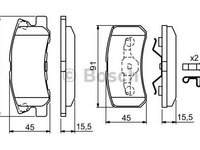 Set placute frana,frana disc MITSUBISHI PAJERO/SHOGUN III autoturism de teren, deschis (V6_W, V7_W) (2000 - 2006) BOSCH 0 986 424 717