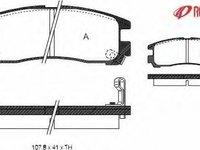 Set placute frana,frana disc MITSUBISHI SAPPORO Mk III (E16A), MITSUBISHI SIGMA (F2_A, F1_A), MITSUBISHI CHARIOT (N3_W, N4_W) - METZGER 0291.02