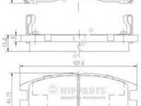 Set placute frana,frana disc MITSUBISHI SPACE WAGON (N3_W, N4_W) (1991 - 1998) NIPPARTS J3615003