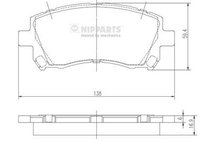 Set placute frana,frana disc NIPPARTS J3607013