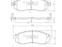 Set placute frana,frana disc NISSAN MAXIMA (A32), MITSUBISHI COLT/RODEO (K7_T, K6_T), NISSAN MAXIMA QX limuzina (A33) - NIPPARTS J3601066