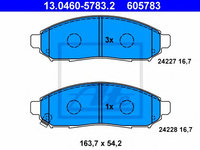 Set placute frana,frana disc NISSAN NV200 / EVALIA bus (2010 - 2016) ATE 13.0460-5783.2