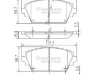 Set placute frana,frana disc NISSAN PRIMERA (P11), NISSAN PRIMERA Hatchback (P11), NISSAN PRIMERA Break (WP11) - NIPPARTS J3601072