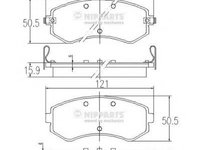 Set placute frana,frana disc NISSAN PULSAR I hatchback (N15), NISSAN SENTRA I (N15), NISSAN SAFARI II autoturism de teren, inchis (Y61) - NIPPARTS J36