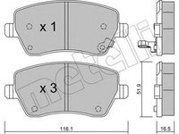 Set placute frana,frana disc OPEL AGILA (B) (H08) (2008 - 2016) METELLI 22-0485-1 piesa NOUA