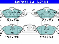 Set placute frana,frana disc OPEL ASTRA G combi (F35_) (1998 - 2009) ATE 13.0470-7115.2