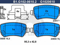 Set placute frana,frana disc OPEL ASTRA G Cupe (F07) (2000 - 2005) GALFER B1.G102-0610.2 piesa NOUA