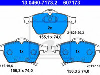 Set placute frana,frana disc OPEL ASTRA G Cabriolet (F67) (2001 - 2005) ATE 13.0460-7173.2