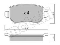 Set placute frana,frana disc OPEL ASTRA H Combi (L35) (2004 - 2016) METELLI 22-0542-1 piesa NOUA