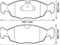 Set placute frana,frana disc OPEL COMBO (71_), OPEL CORSA A TR (91_, 92_, 96_, 97_), OPEL CORSA A hatchback (93_, 94_, 98_, 99_) - JURID 571924J