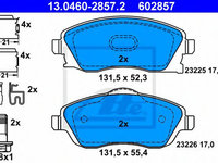 Set placute frana,frana disc OPEL CORSA C (F08, F68) (2000 - 2009) ATE 13.0460-2857.2