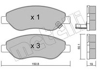 Set placute frana,frana disc OPEL CORSA D (2006 - 2016) METELLI 22-0777-0 piesa NOUA