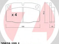 Set placute frana,frana disc OPEL VECTRA A (86_, 87_) (1988 - 1995) ZIMMERMANN 20939.150.1