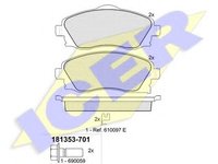 Set placute frana,frana disc OPEL VITA C (F08, F68), VAUXHALL CORSA Mk II (C) (W5L, F08), VAUXHALL CORSAVAN Mk II (C) - ICER 181353-701