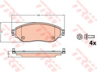 Set placute frana,frana disc OPEL VIVARO platou / sasiu (2014 - 2020) TRW GDB2096