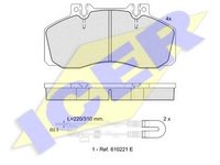 Set placute frana,frana disc OPTARE TORO, MERCEDES-BENZ T2/LN1 bus, MERCEDES-BENZ T2/LN1 caroserie inchisa/combi - ICER 150722